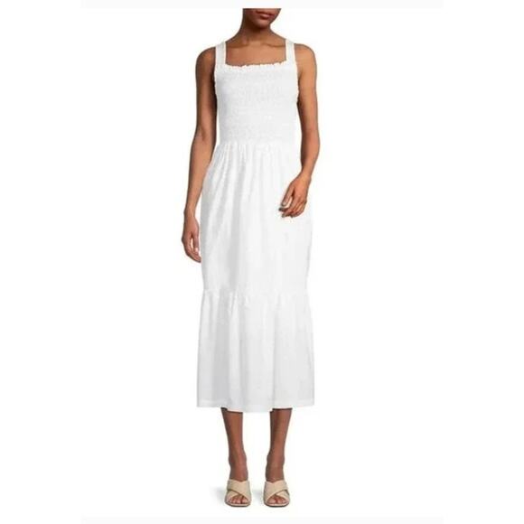TROVATA Birds of Paradis M Medium Dolores Dress Classic White Smocked Midi NWT - Picture 10 of 10